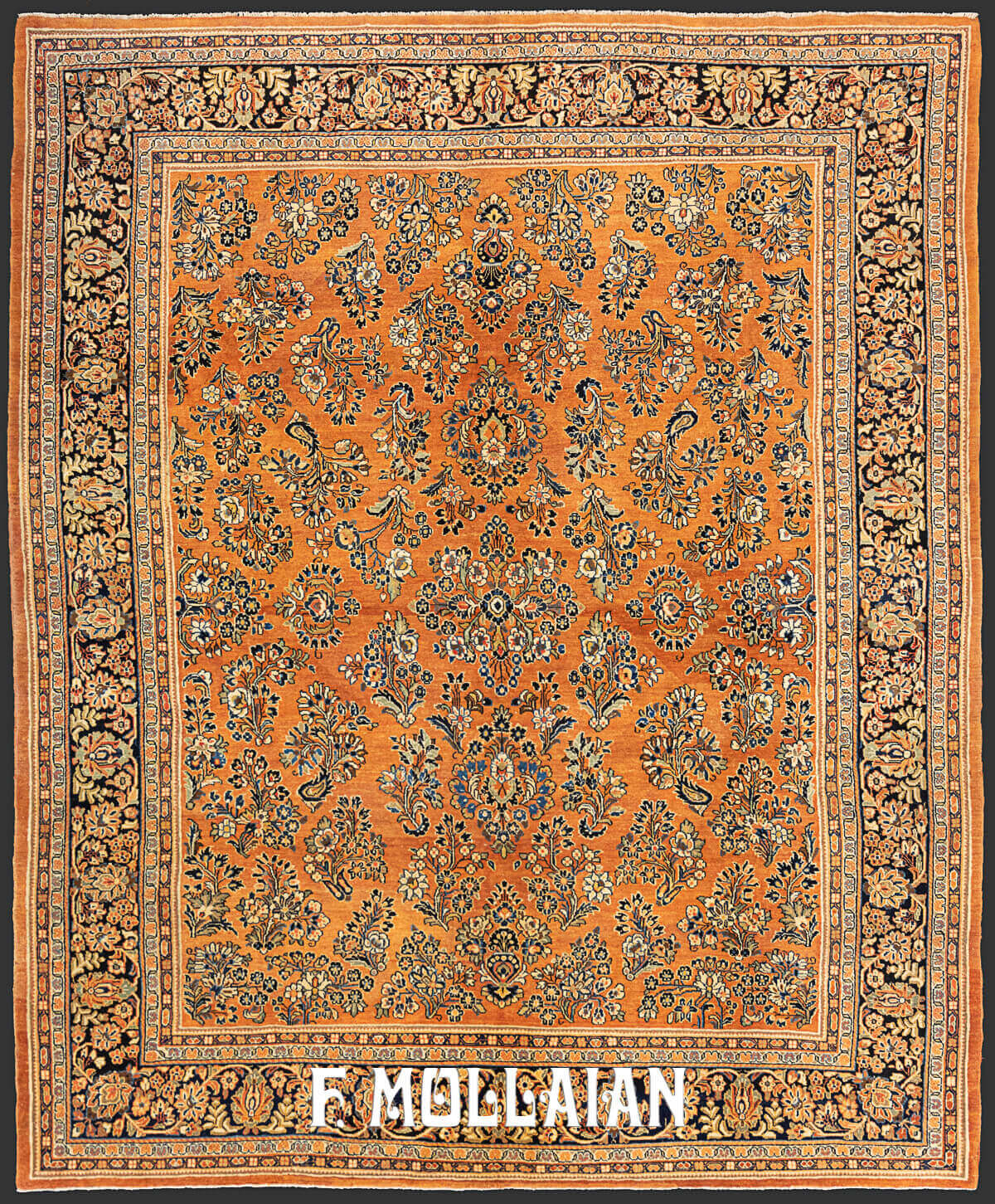 Hand-knotted Floral and All-over Persian Saruk Antique Carpet n°:49622648